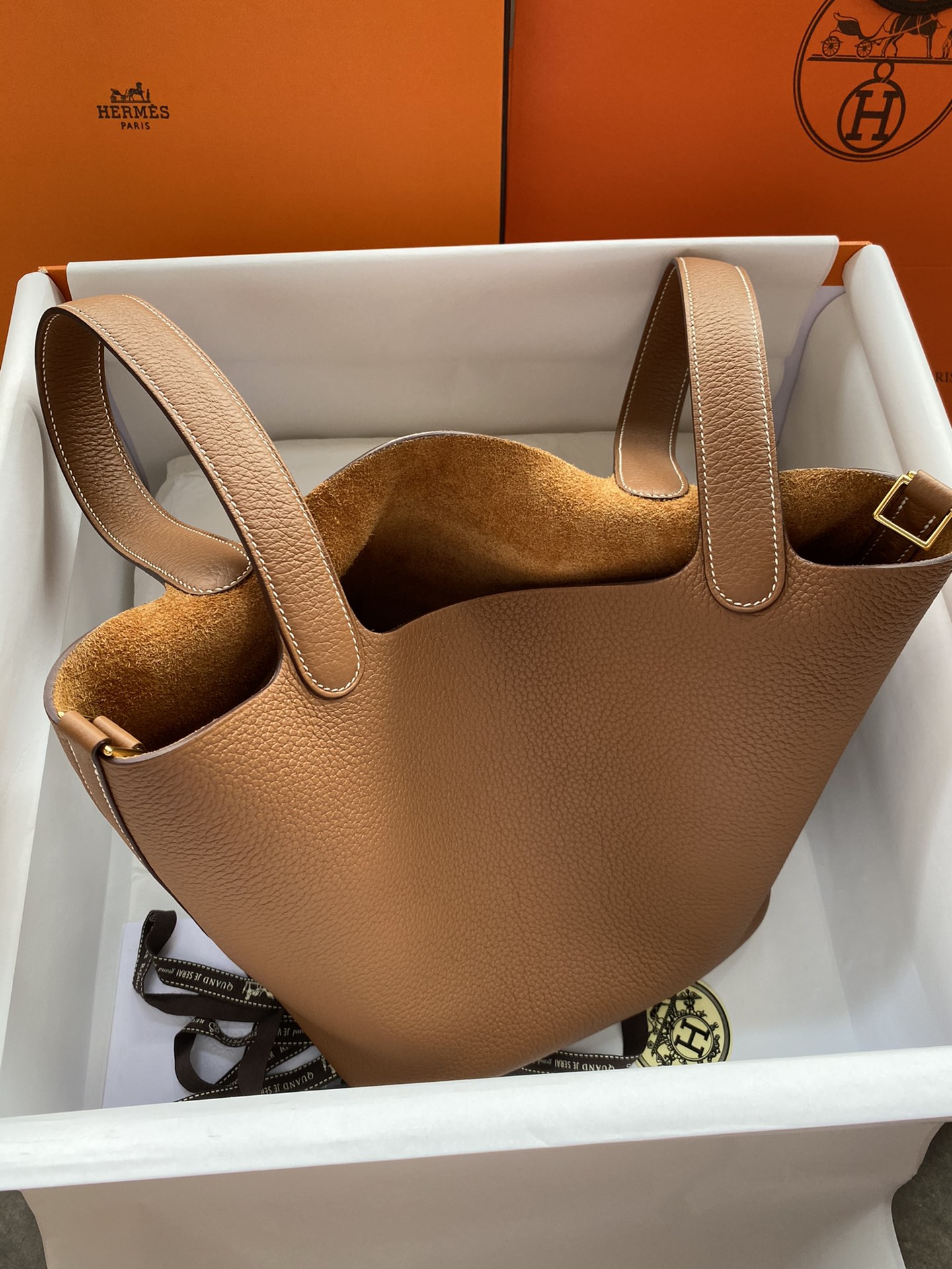 Hermes Picotin Lock 22 Bag In Brown Clemence Leather